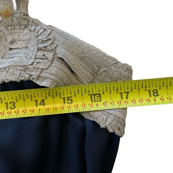 Graham & Spencer Anthropologie 100% Silk Navy Slip Dress Women L Midi Sleeveless - Picture 14 of 15